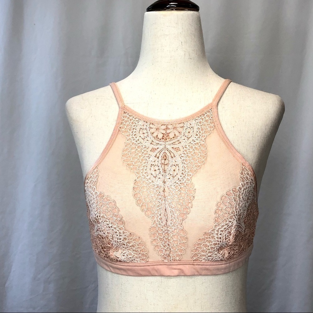 Victoria’s Secret lace high neck bralette bra racerback convertible size S